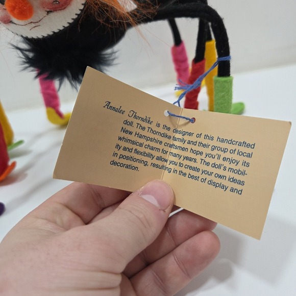 Annalee Doll Halloween Spider 12" 1991 Vintage Posable Decoration With Tags - Picture 4 of 12